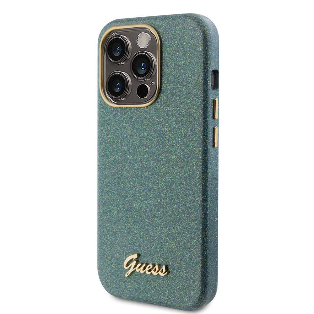 iPhone 15 Pro Kılıf Guess Orjinal Lisanslı Yazı Logolu Glitter Glossy Script Kılıf