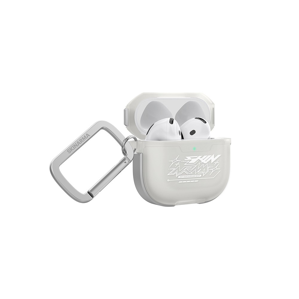Apple Airpods 4 Kılıf Skinarma Transparan Mat Tasarım Kinzoku Kılıf