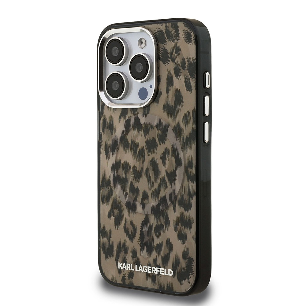 Apple iPhone 16 Pro Max Kılıf Karl Lagerfeld Orjinal Lisanslı IML Leopar Baskılı Kapak