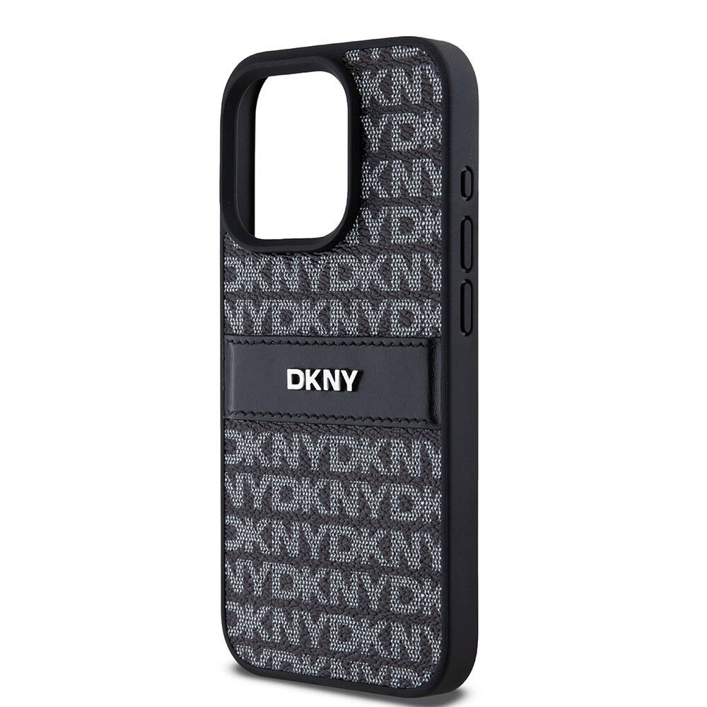 iPhone 15 Pro Kılıf DKNY Orjinal Lisanslı 3D Yazılı Repeat Texture Pattern Kılıf