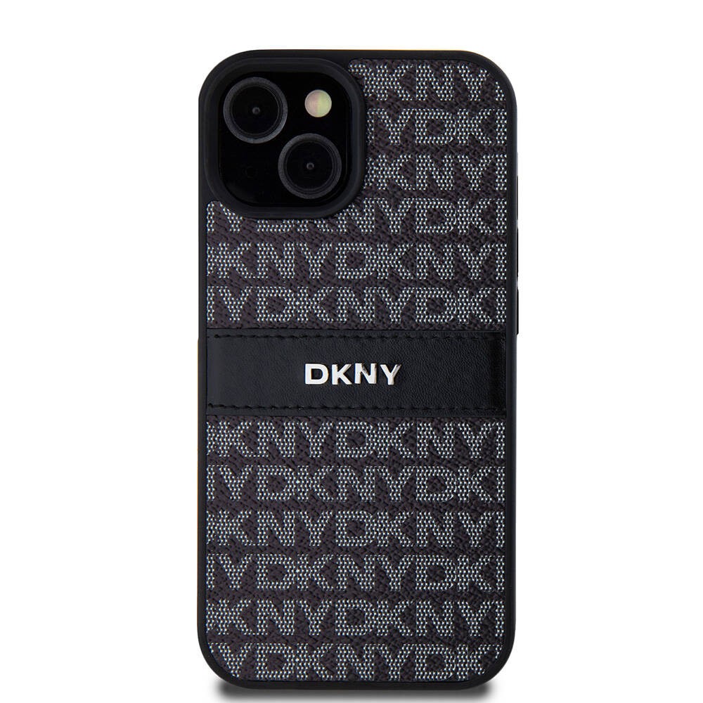 iPhone 15 Kılıf DKNY Orjinal Lisanslı 3D Yazılı Repeat Texture Pattern Kılıf