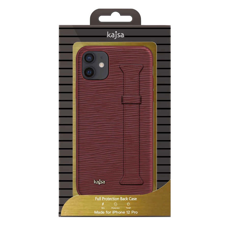 Apple iPhone 12 Kılıf Kajsa Wave Pattern Handstrap Kapak