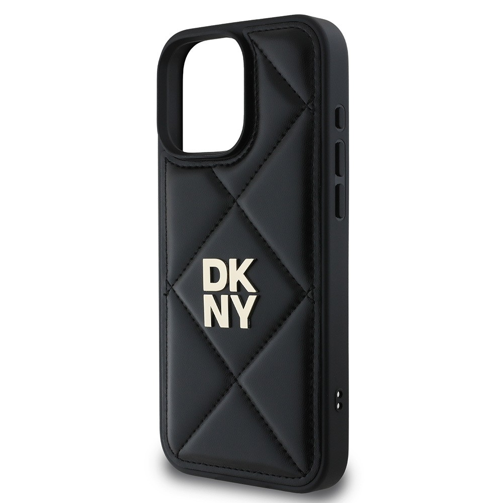 iPhone 16 Pro Kılıf DKNY Orjinal Lisanslı Kapitone Tasarımlı Metal Logolu Deri Kılıf