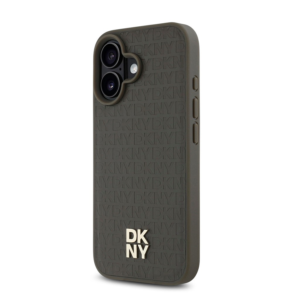 iPhone 16 Kılıf DKNY Orjinal Lisanslı Magsafe Şarj Özellikli 3D Yazılı Repeat Pattern Kılıf