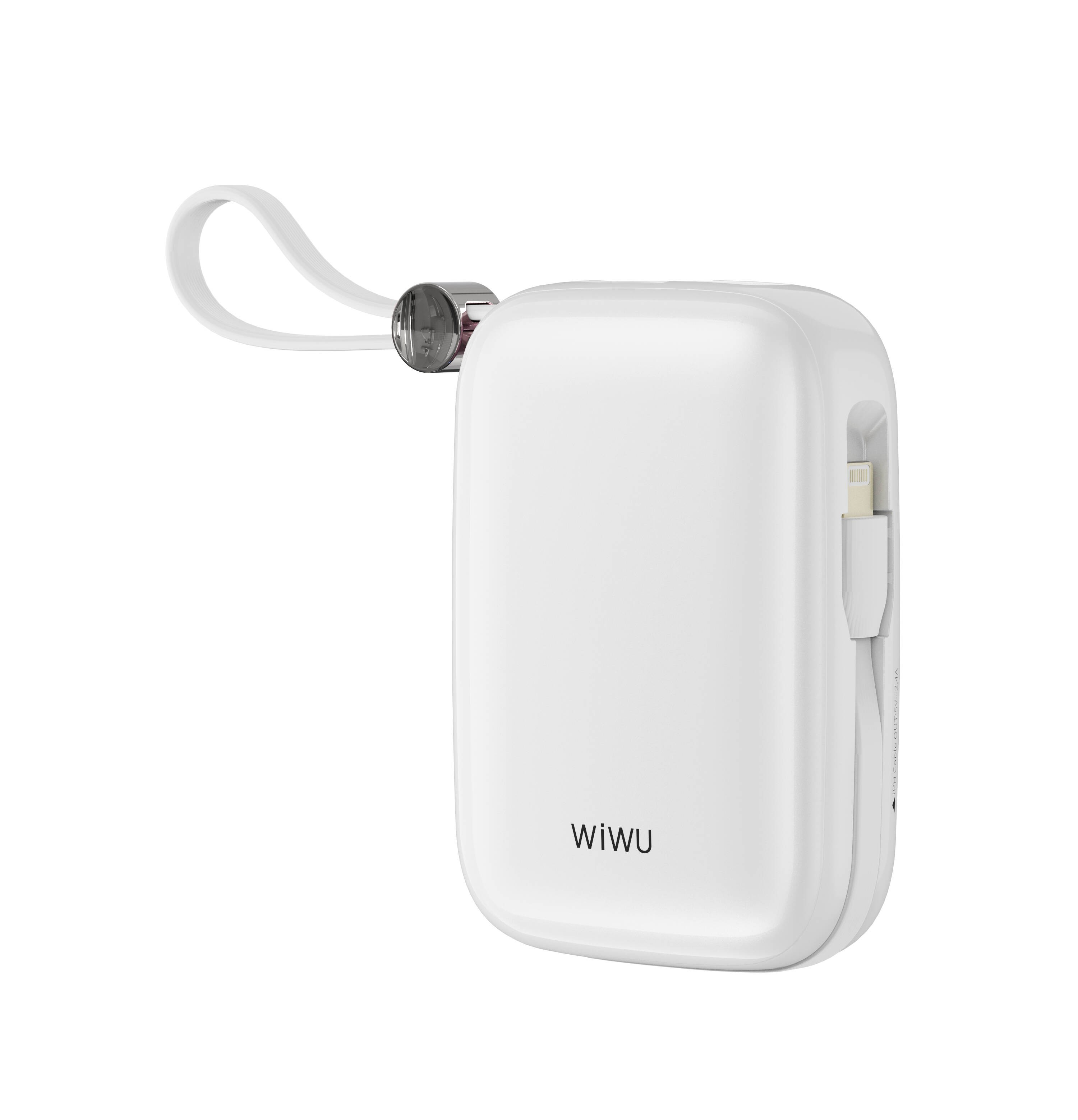 Wiwu Wi-P042 Monaco Serisi Lightning ve Type-C Kablolu Dijital LED Göstergeli Askılı Powerbank 10000mAh