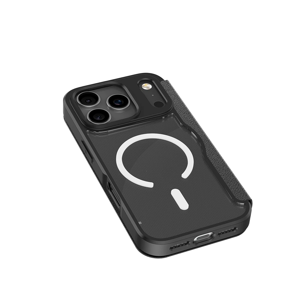 Apple iPhone 17 Pro Max Kılıf M-Safe Şarj Özellikli Raptic Air Folio Şeffaf Kartlıklı Kapaklı Kılıf