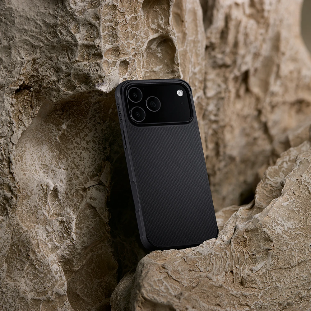 Apple iPhone 17 Pro Max Kılıf M-safe Şarj Özellikli Pitaka Aramid Pro Guard Serisi Black-Gray Kapak