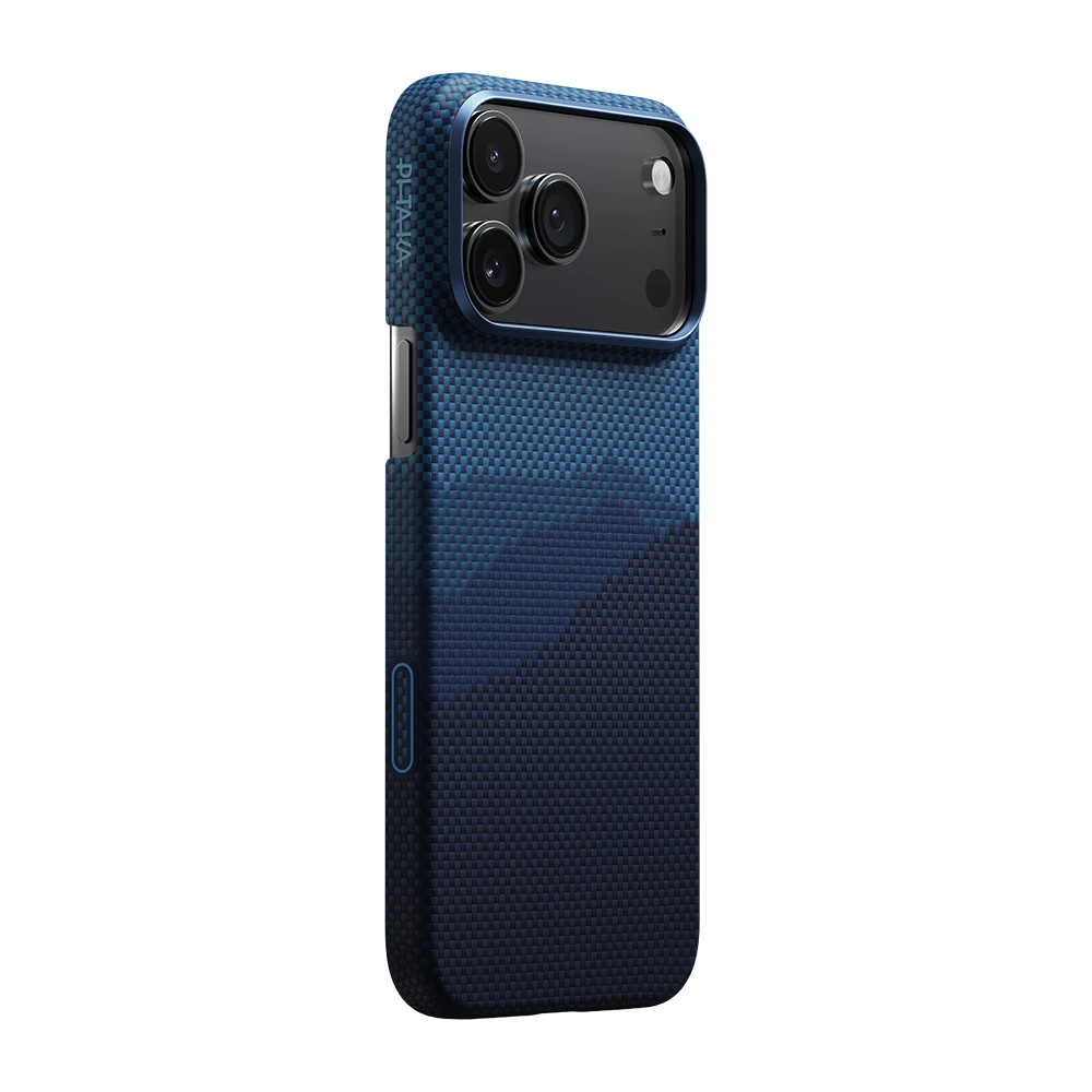 Apple iPhone 17 Pro Max Kılıf M-safe Şarj Özellikli Aramid Fiber Pitaka Tactile Woven Starpeak Serisi Over The Horizon Kapak