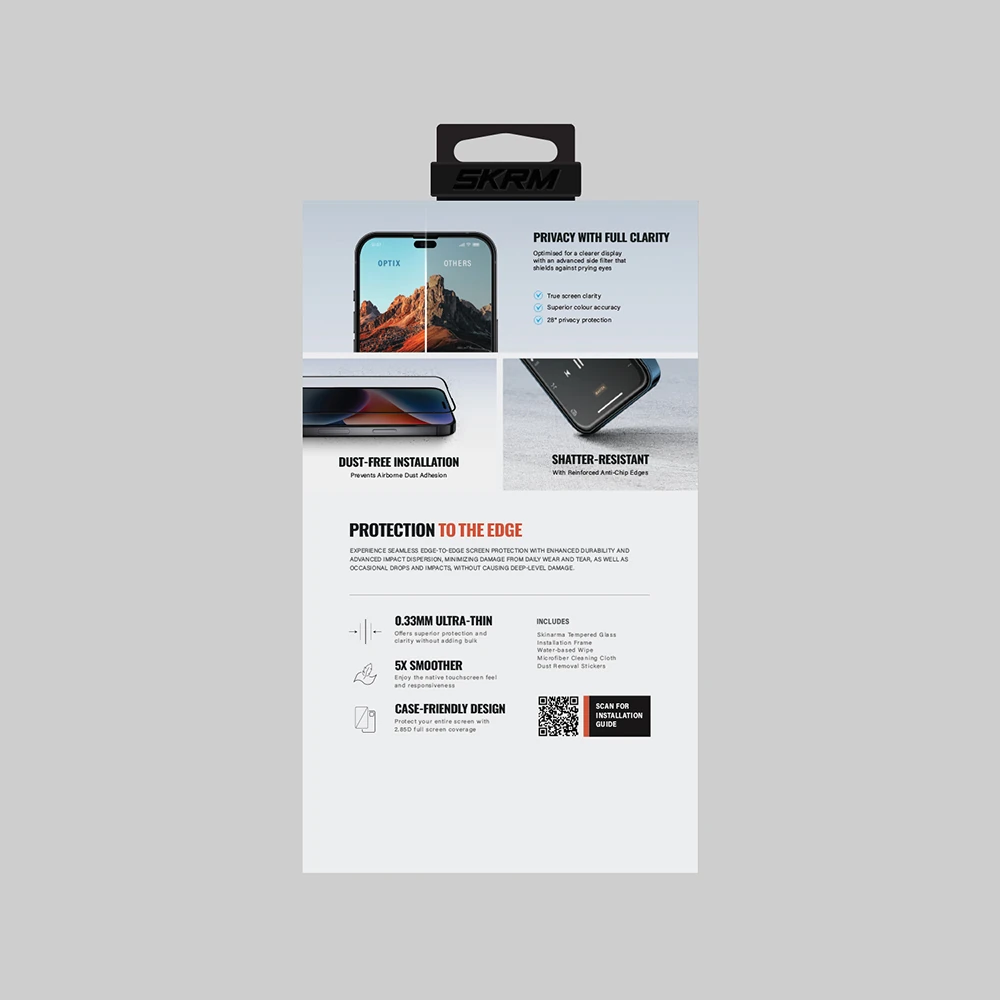 Apple iPhone 17 Pro Max Skinarma 0.33mm Antidust Privacy Cam Ekran Koruyucu