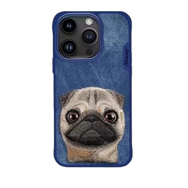 Nimmy Dog Serisi PUG Nakış işlemeli Detaylı Kılıf Mavi