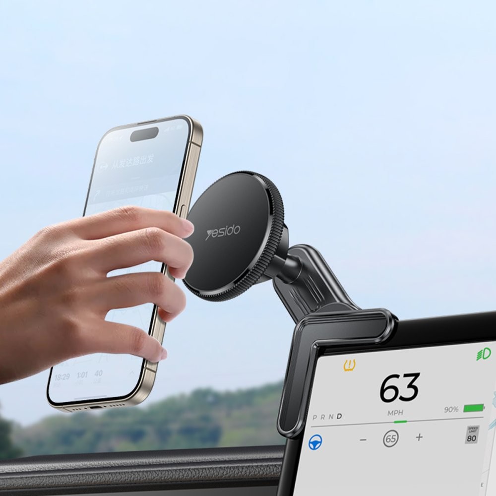 esido C213 360 Derece Ayarlanabilir Araç CarPlay Ekranına Sabitlenen Magsafe Araç Telefon Tutucu