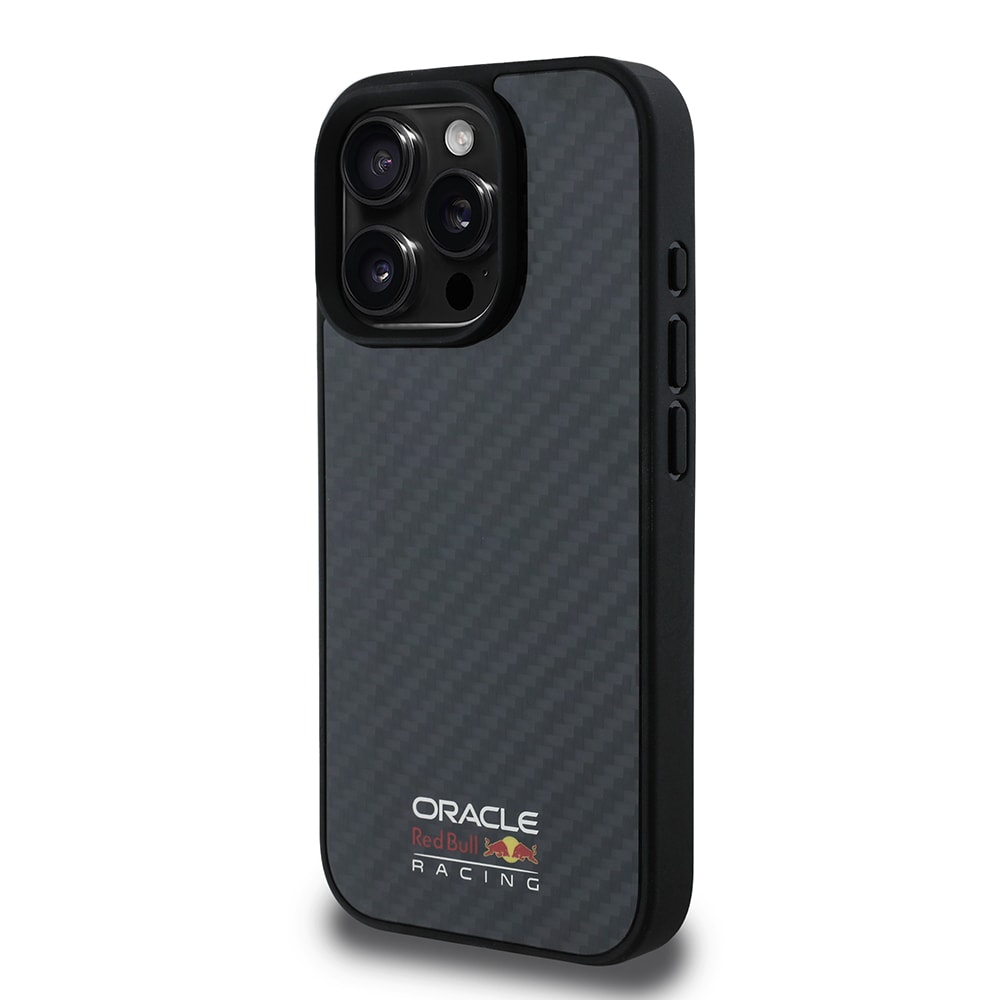 Apple iPhone 16 Pro Kılıf Redbull Orjinal Lisanslı M-safe Şarj Özellikli Karbon Fiber Tasarımlı Parlayan Logolu Kapak