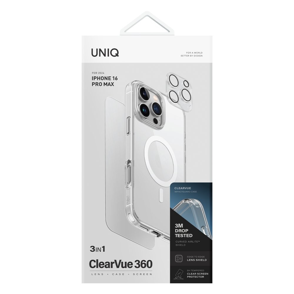 Uniq Clearvue  360 Magsafe 3in1 Set Kapak - Şeffaf