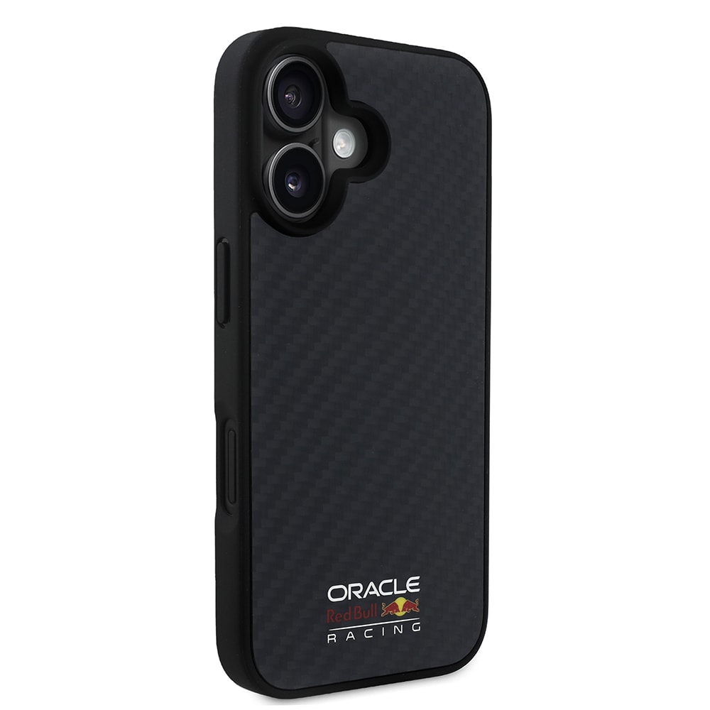Apple iPhone 16 Kılıf Redbull Orjinal Lisanslı M-safe Şarj Özellikli Karbon Fiber Tasarımlı Parlayan Logolu Kapak