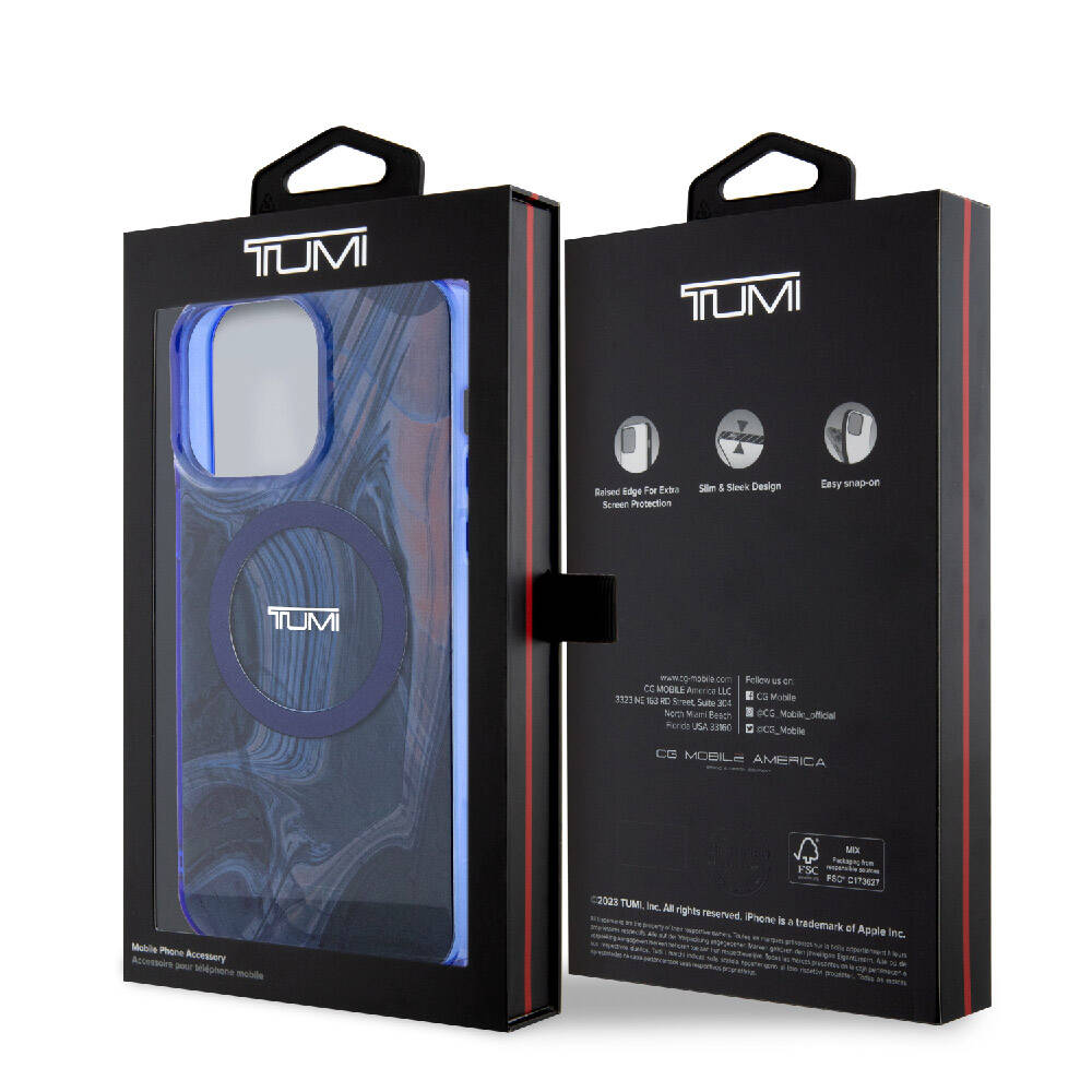 Apple iPhone 15 Pro Max Kılıf TUMI Orjinal Lisanslı M-safe Şarj Özellikli PC TPU Çift Katmanlı Sıvı Baskılı Kapak