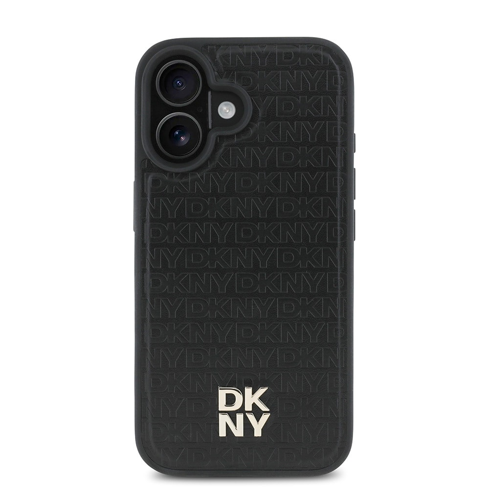 Apple iPhone 16 Kılıf DKNY Orjinal Lisanslı M-safe Şarj Özellikli 3D Yazılı Repeat Pattern Kapak