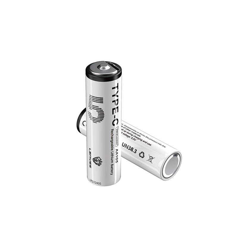 Lenyes AA105 Type-C Şarj Portlu Şarj Edilebilir AA Lityum-ion Pil 2800mWh 1.5V 2 Adet