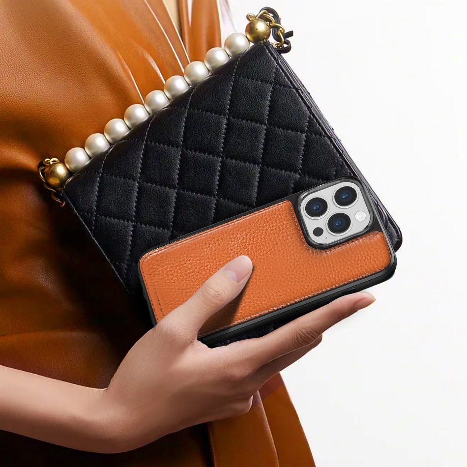 iPhone 13 Pro Max Kılıf Wiwu Genuine Leather Plastic Calfskin Orjinal Deri Kılıf