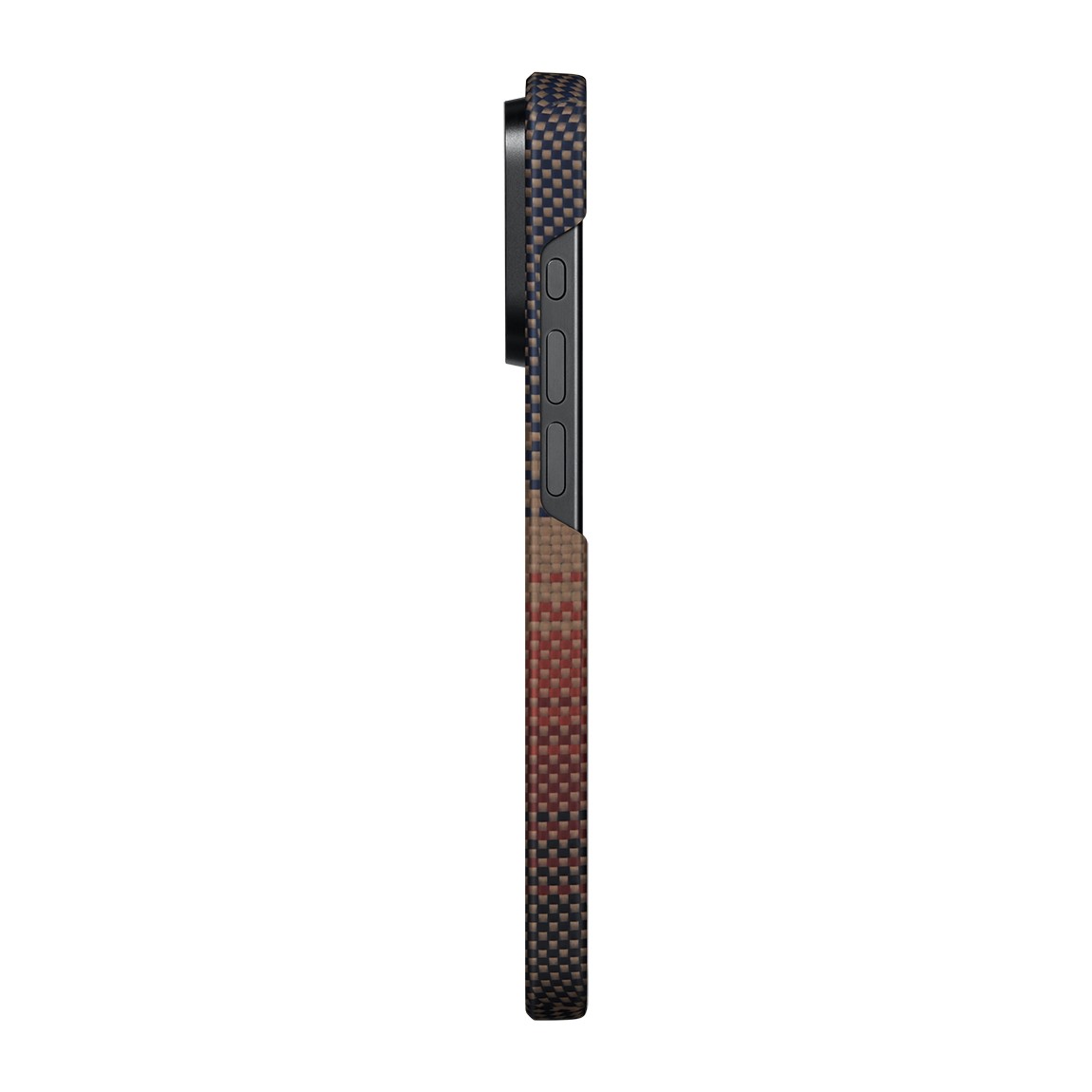 iPhone 15 Pro Kılıf Magsafe Şarj Özellikli Aramid Fiber Pitaka Tactile Woven Sunset-Moonrise Serisi Sunset Kılıf