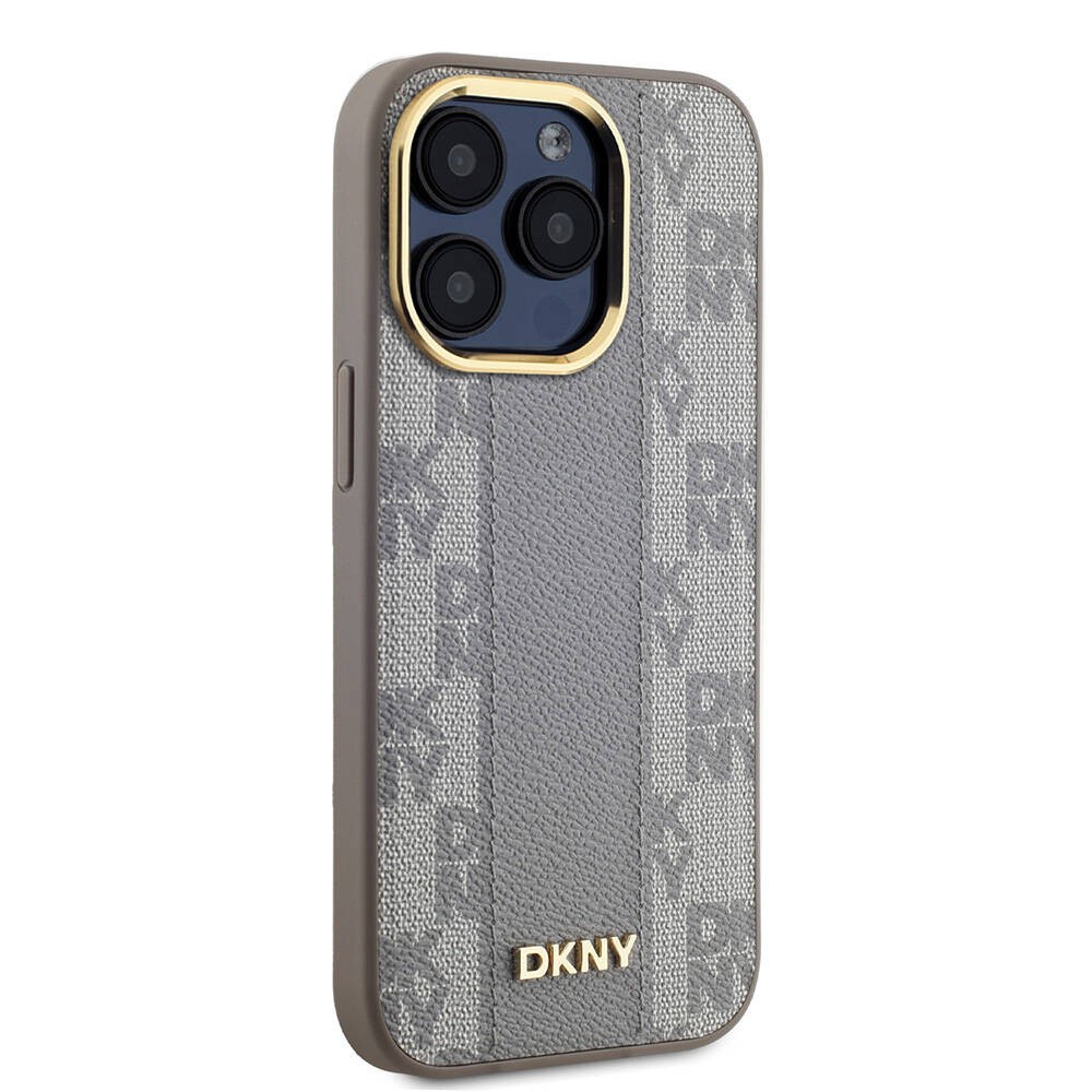 iPhone 15 Pro Max Kılıf DKNY Orjinal Lisanslı Magsafe Şarj Özellikli 3D Yazılı Checkered Pattern Kılıf