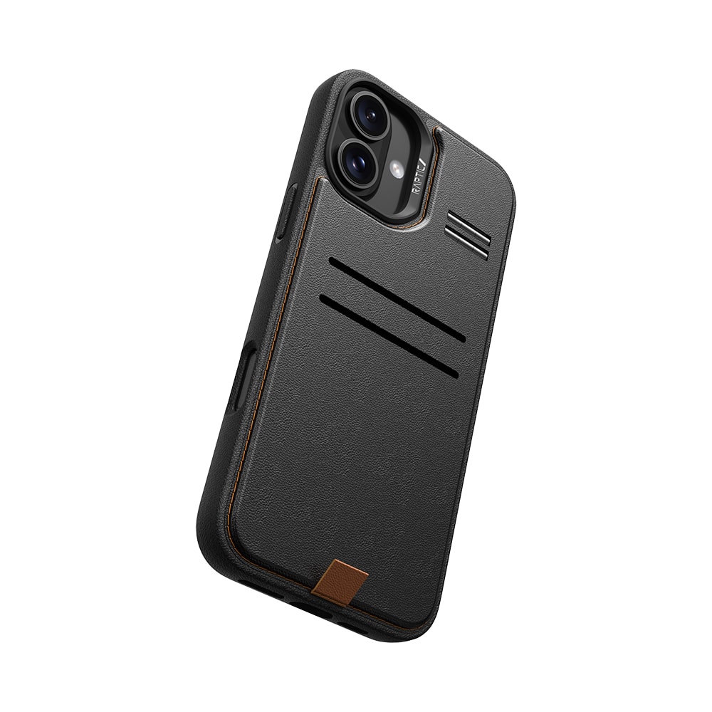 Apple iPhone 16 Plus Kılıf M-safe Şarj Özellikli Raptic Slim Wallet Serisi Deri Görünümlü Kartlıklı Standlı Kapak
