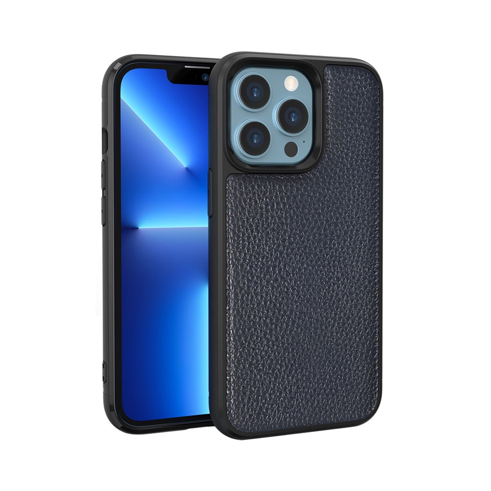iPhone 13 Pro Max Kılıf Wiwu Genuine Leather Plastic Calfskin Orjinal Deri Kılıf
