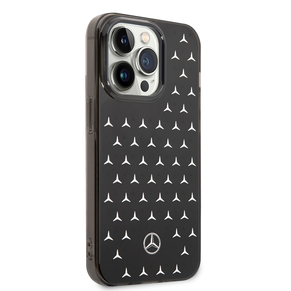Apple iPhone 14 Pro Max Kılıf Mercedes Benz Çift Katmanlı Yıldız Desenli Dizayn Kapak