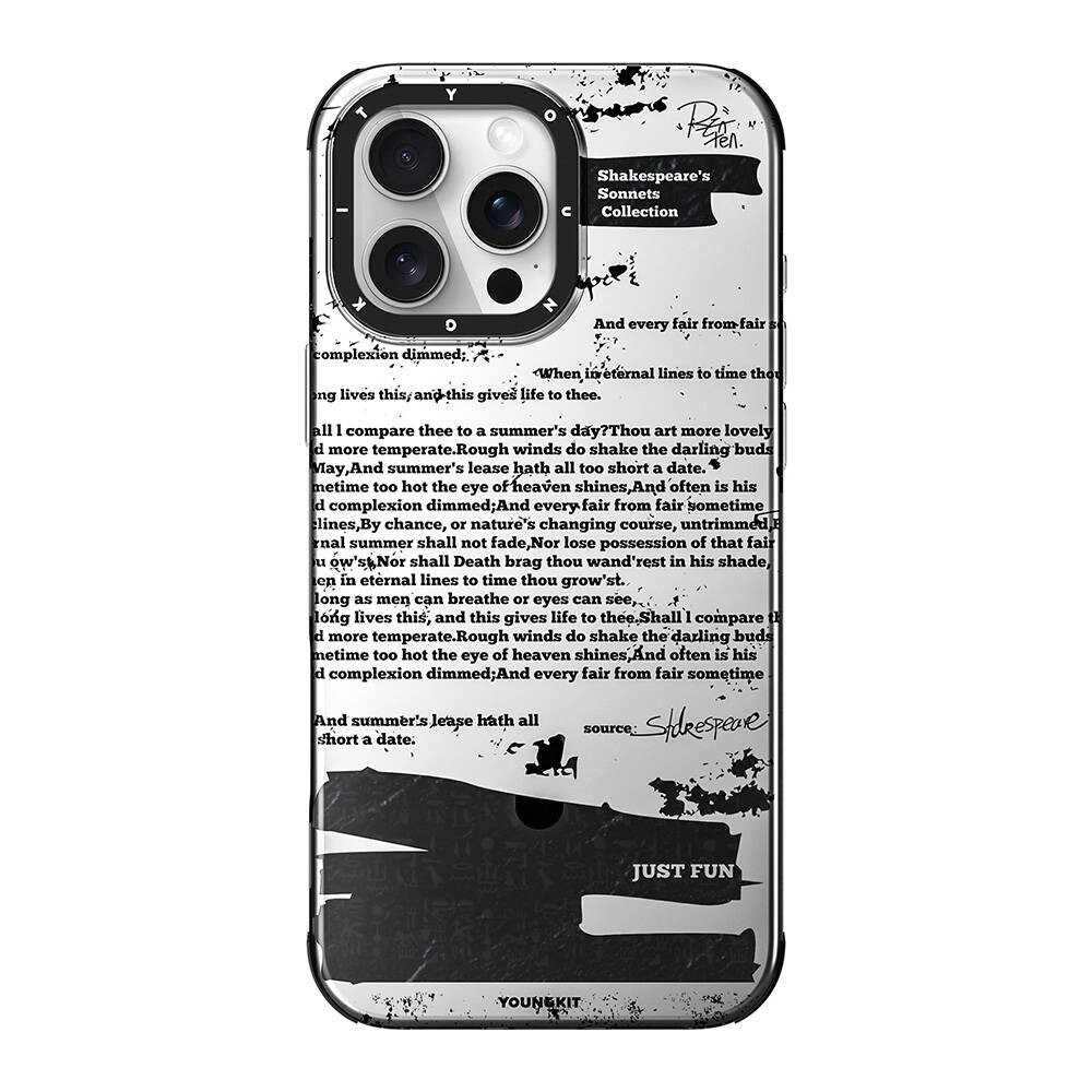 iPhone 16 Pro Max Kılıf Magsafe Şarj Özellikli Youngkit Literary Serisi Shakespeare Kılıf
