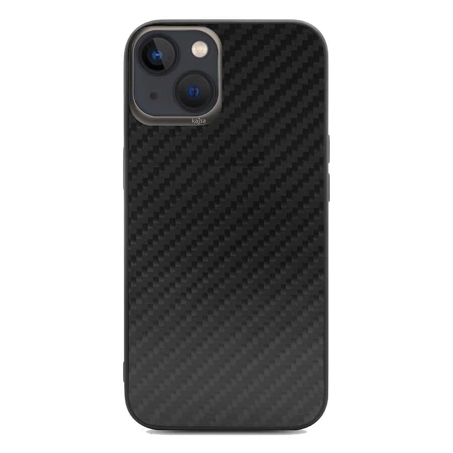 Apple iPhone 13 Kılıf Kajsa Carbon Fiber Collection Arka Kapak