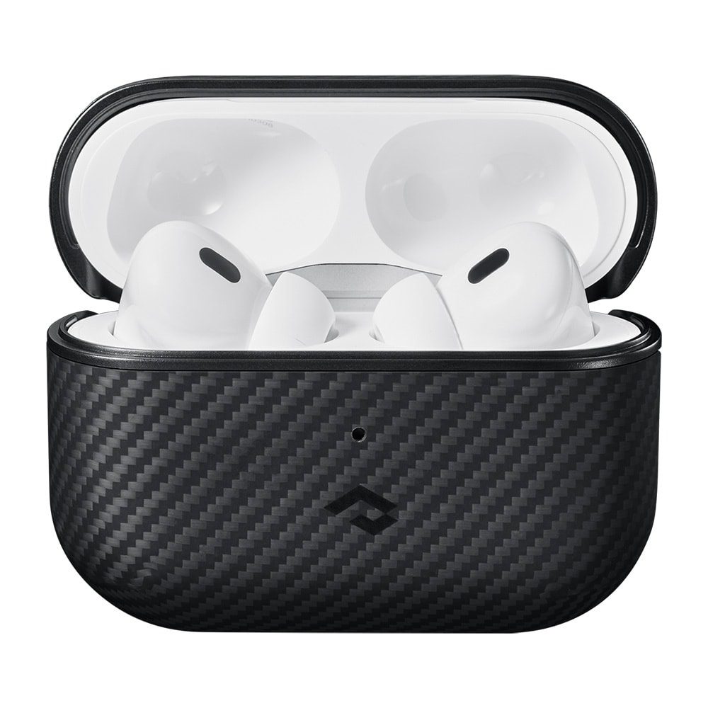 Apple Airpods Pro 2 Kılıf 600D Aramid Fiber Pitaka Classic Serisi Black-Grey Twill Kılıf