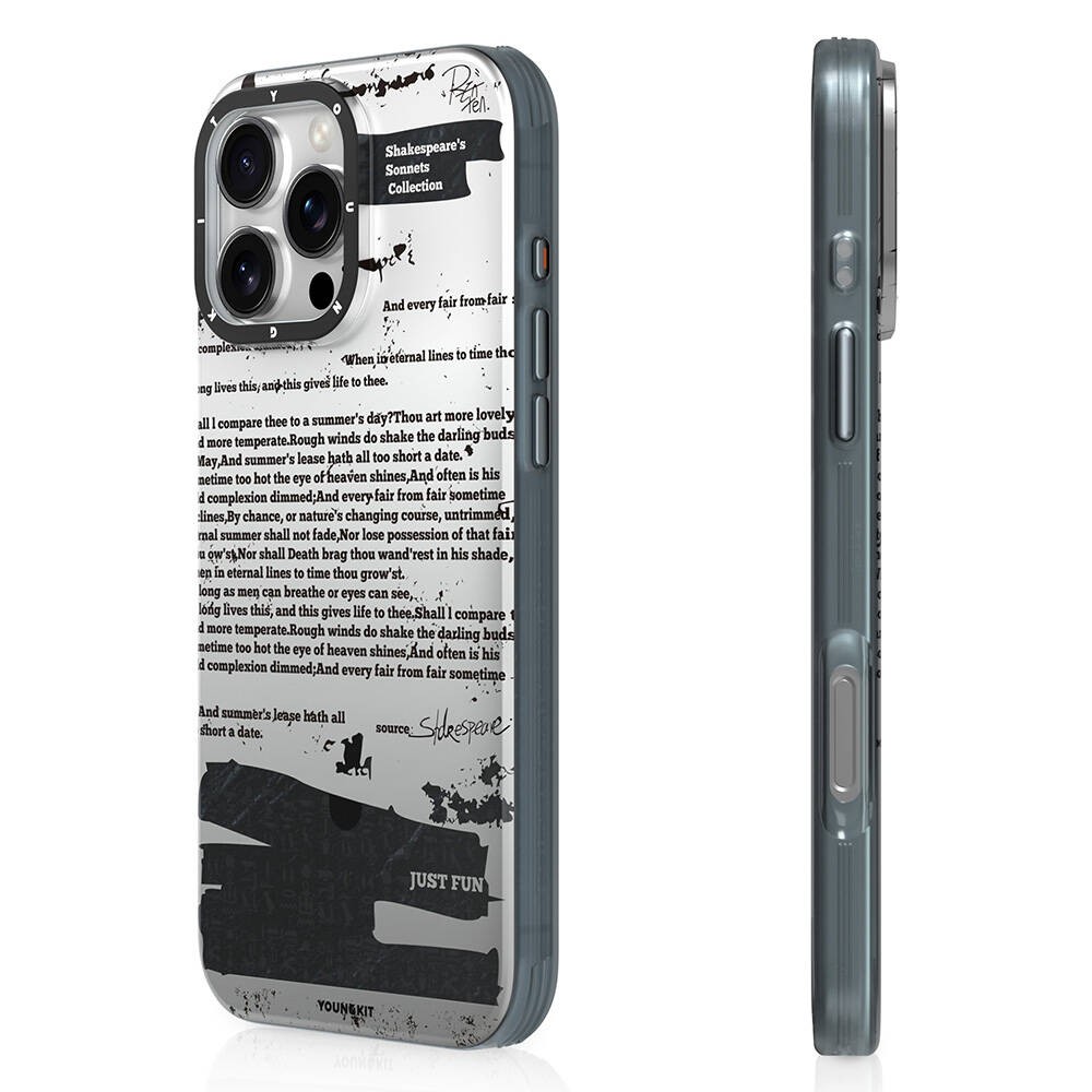 iPhone 16 Pro Max Kılıf Magsafe Şarj Özellikli Youngkit Literary Serisi Shakespeare Kılıf