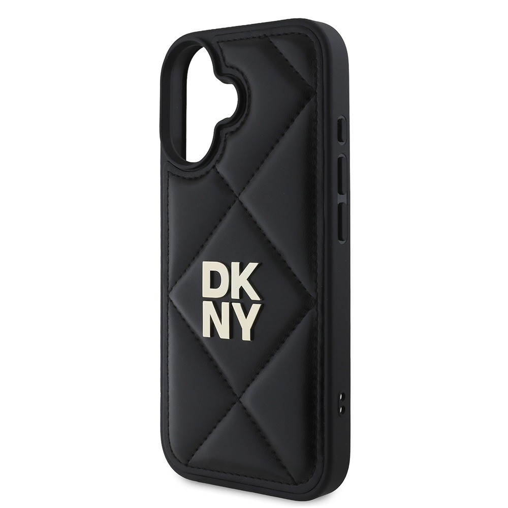 iPhone 16 Kılıf DKNY Orjinal Lisanslı Kapitone Tasarımlı Metal Logolu Deri Kılıf