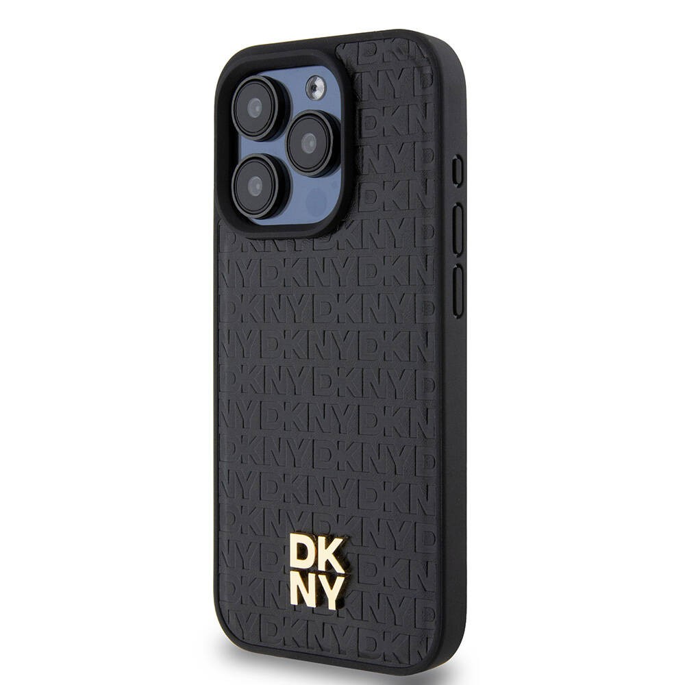 iPhone 15 Pro Kılıf DKNY Orjinal Lisanslı Magsafe Şarj Özellikli 3D Yazılı Repeat Pattern Kılıf