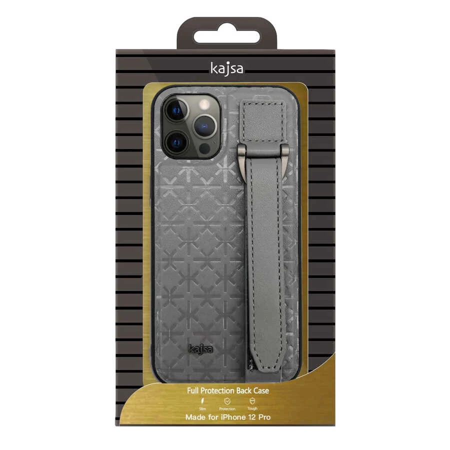 Apple iPhone 12 Pro Kılıf Kajsa Neo Clasic Serisi Mono K Strap Kapak