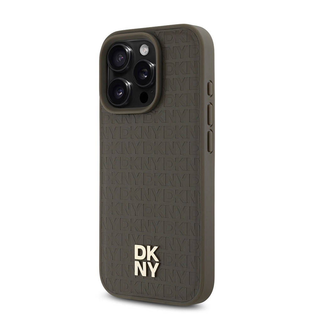 iPhone 16 Pro Kılıf DKNY Orjinal Lisanslı Magsafe Şarj Özellikli 3D Yazılı Repeat Pattern Kılıf