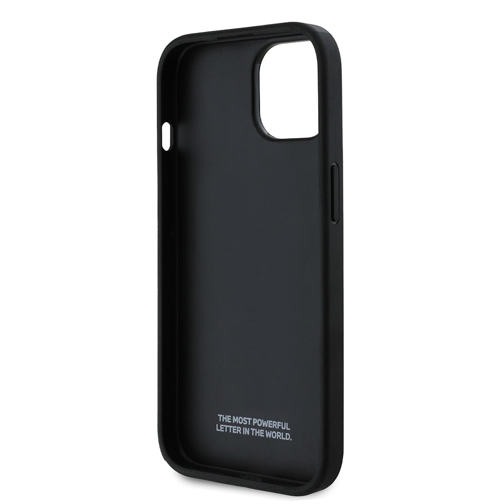 Apple iPhone 14 Kılıf BMW Orjinal Lisanslı Karbon Fiber Tasarımlı ve Metal Logolu PU Deri Kapak