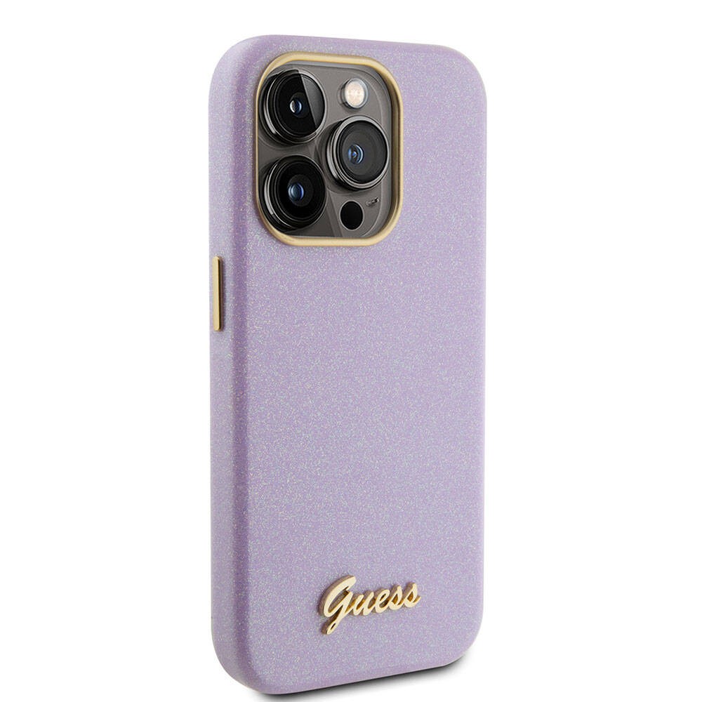 iPhone 15 Pro Kılıf Guess Orjinal Lisanslı Yazı Logolu Glitter Glossy Script Kılıf