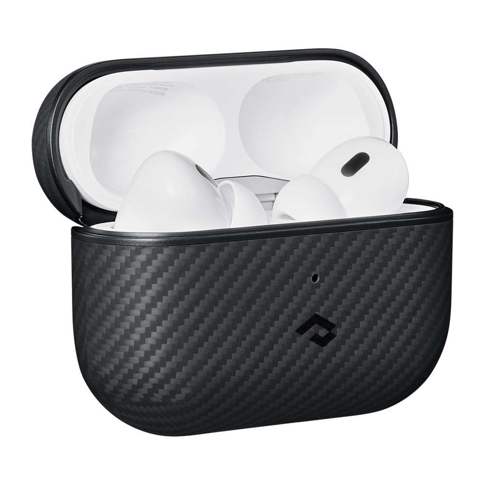 Apple Airpods Pro Kılıf 600D Aramid Fiber Pitaka Classic Serisi Black-Grey Twill Kılıf