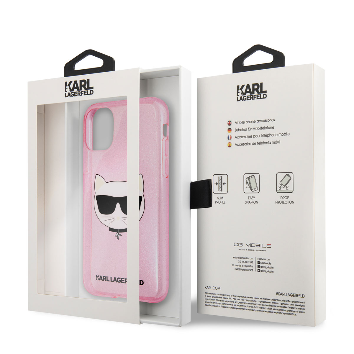 Apple iPhone 11 Kılıf Karl Lagerfeld Transparan Choupette Head Dizayn Kapak