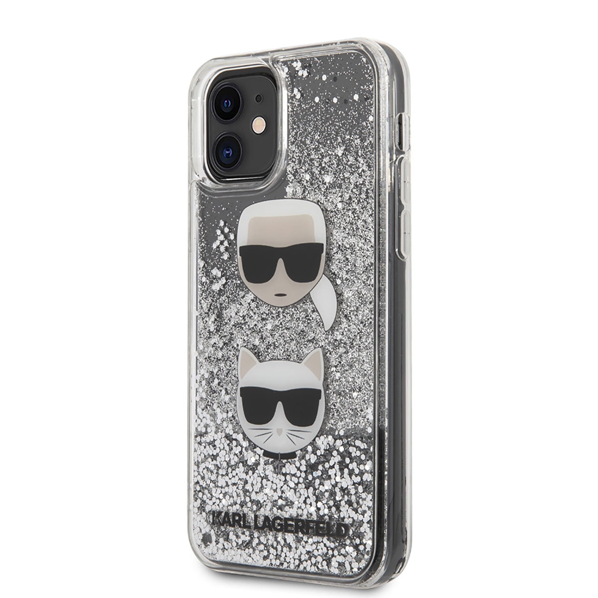 Apple iPhone 11 Kılıf Karl Lagerfeld Sıvılı Simli K&C Dizayn Kapak