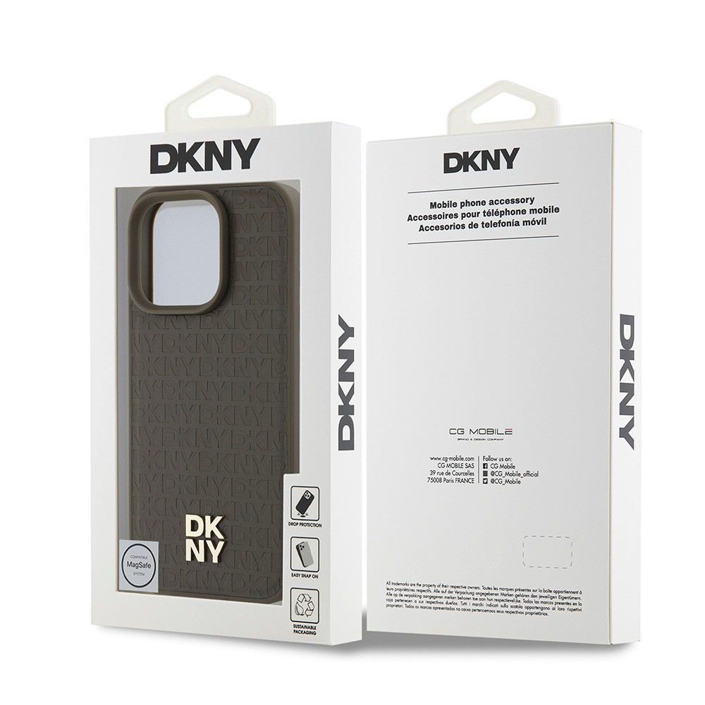 iPhone 16 Pro Kılıf DKNY Orjinal Lisanslı Magsafe Şarj Özellikli 3D Yazılı Repeat Pattern Kılıf