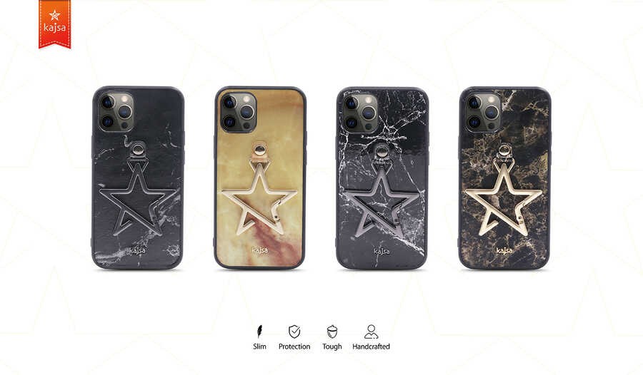 Apple iPhone 12 Kılıf Kajsa Starry Serisi Marble Kapak
