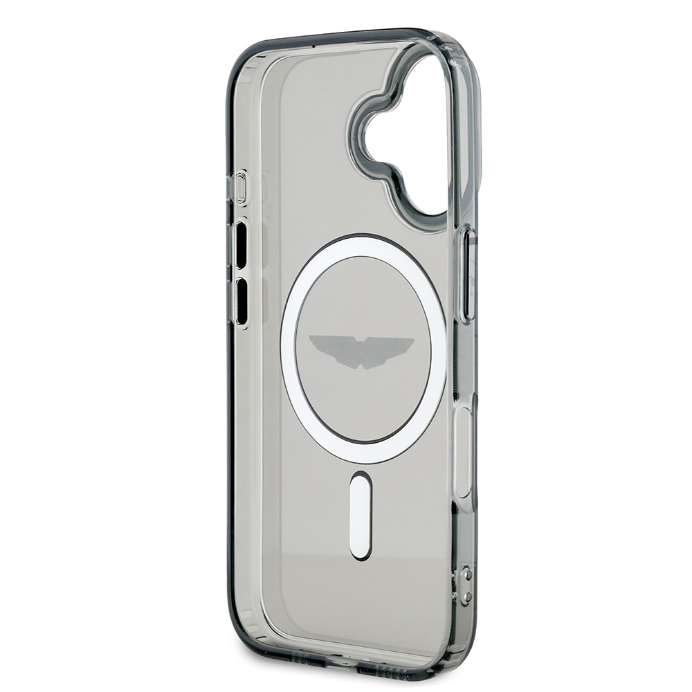 Apple iPhone 16 Kılıf Aston Martin Orjinal Lisanslı M-safe Şarj Özellikli IML Baskı Logolu Buzlu Kapak