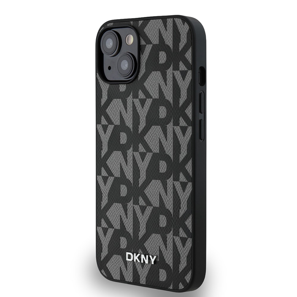 Apple iPhone 14 Kılıf DKNY Orjinal Lisanslı M-safe Şarj Özellikli 3D Yazılı Grid Pattern Kapak