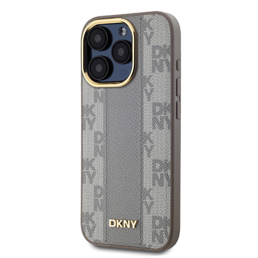 iPhone 15 Pro Kılıf DKNY Orjinal Lisanslı Magsafe Şarj Özellikli 3D Yazılı Checkered Pattern Kılıf