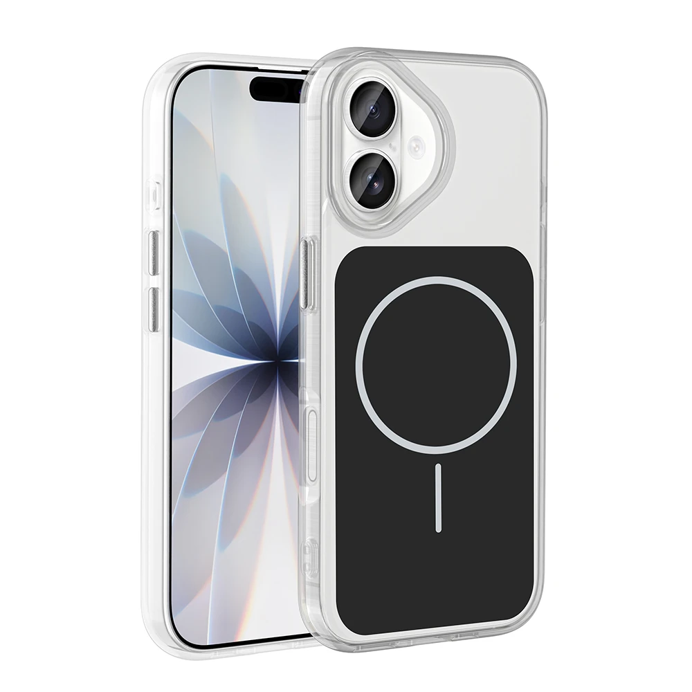 Apple iPhone 17 Kılıf M-Safe Şarj Özellikli Metal Buton Tasarımlı Zore İkonik Sert Silikon Kapak