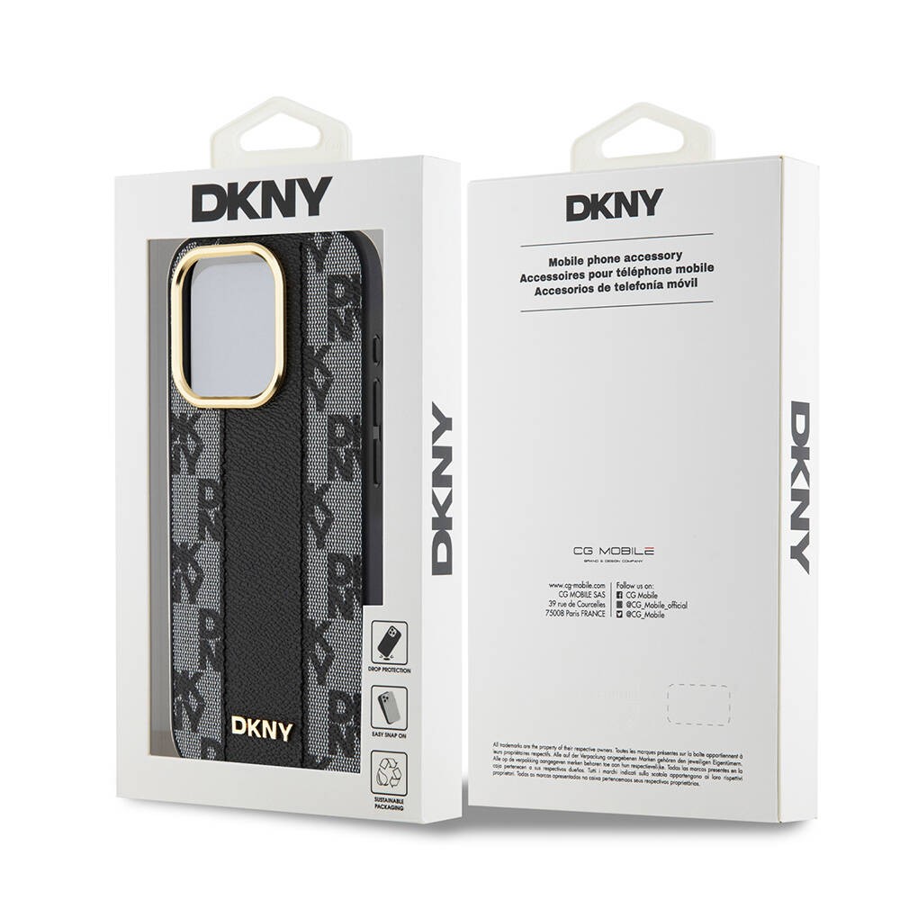 iPhone 15 Pro Max Kılıf DKNY Orjinal Lisanslı Magsafe Şarj Özellikli 3D Yazılı Checkered Pattern Kılıf