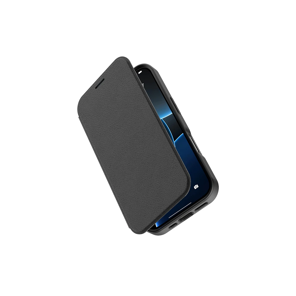 Apple iPhone 17 Kılıf M-Safe Şarj Özellikli Raptic Air Folio Şeffaf Kartlıklı Kapaklı Kılıf