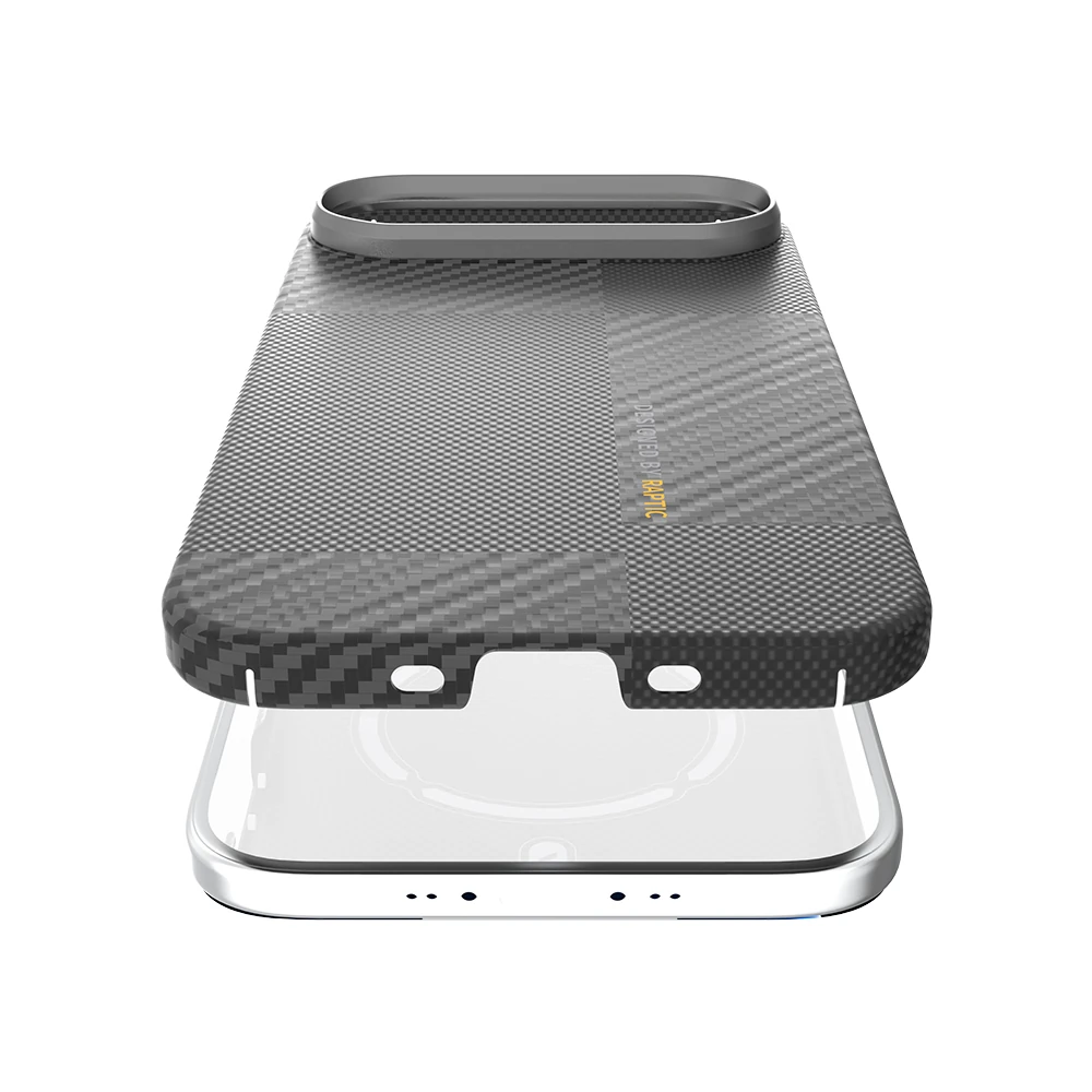 Apple iPhone 17 Air Kılıf M-safe Şarj Özellikli 600D Metal Kamera Çerçeveli Raptic Aramid Fiber Geotik Serisi Kapak