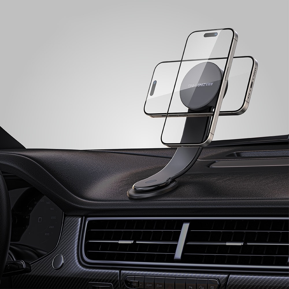 Amazingthing Explorer Pro Mag Magnetik M-safe Uyumlu Bükülebilen Eğimli ve Düz Zemin Araç Telefon Tutucu